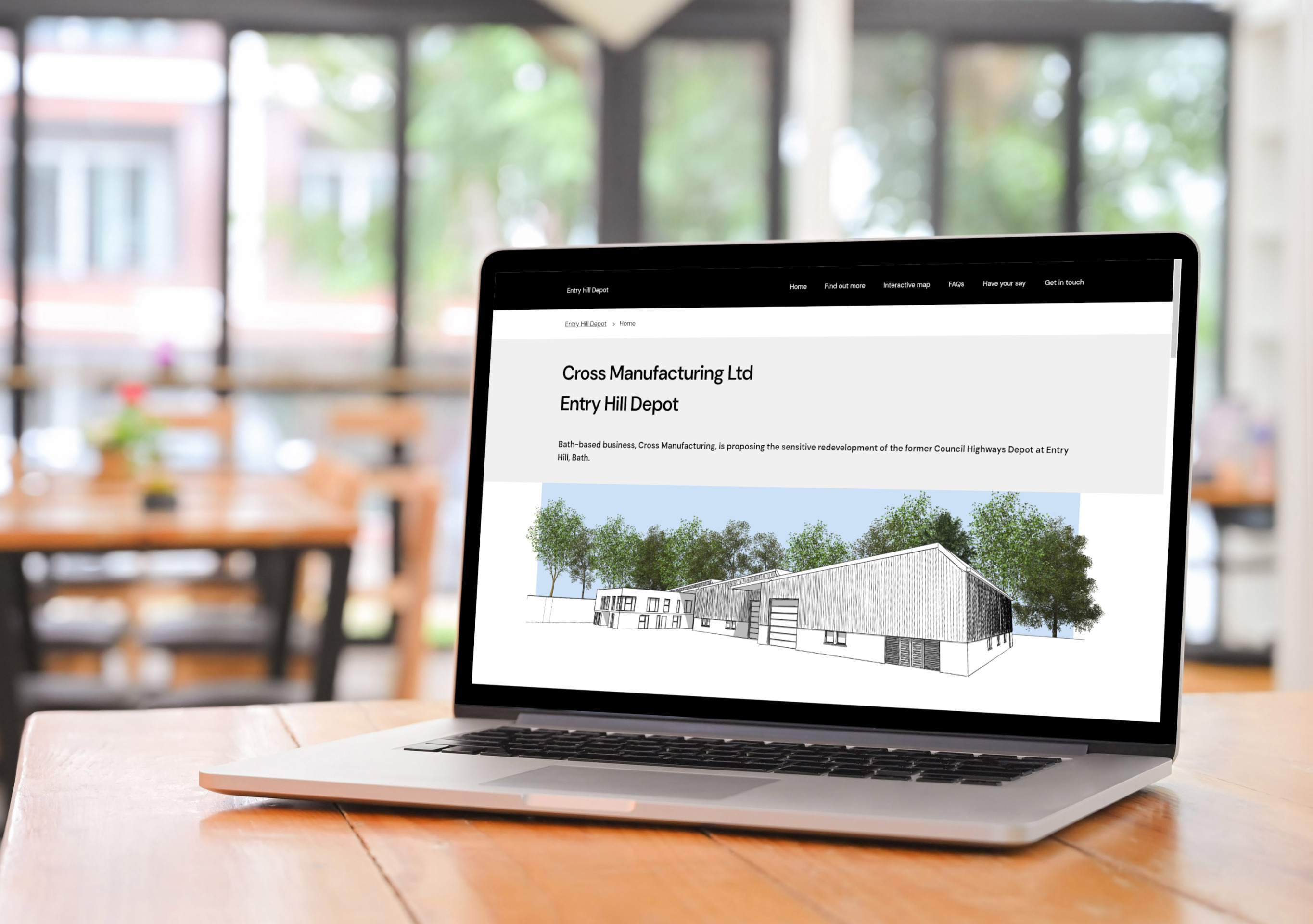Website on laptop